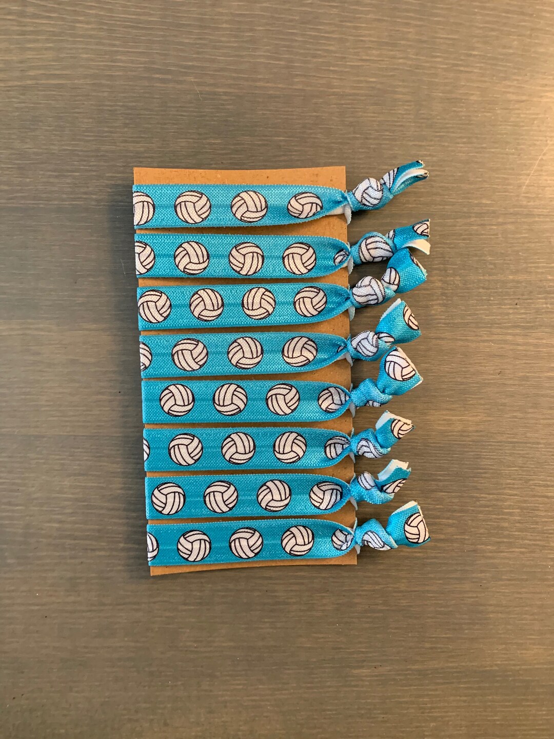 Turquoise Volleyball Hair Ties Set of 8 Elastic Hair Tie Etsy
