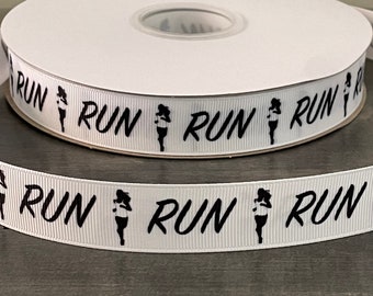 runner ribbon, 7/8" grosgrain ribbon, running ribbon, gift for runner, ribbon for runner hair bow