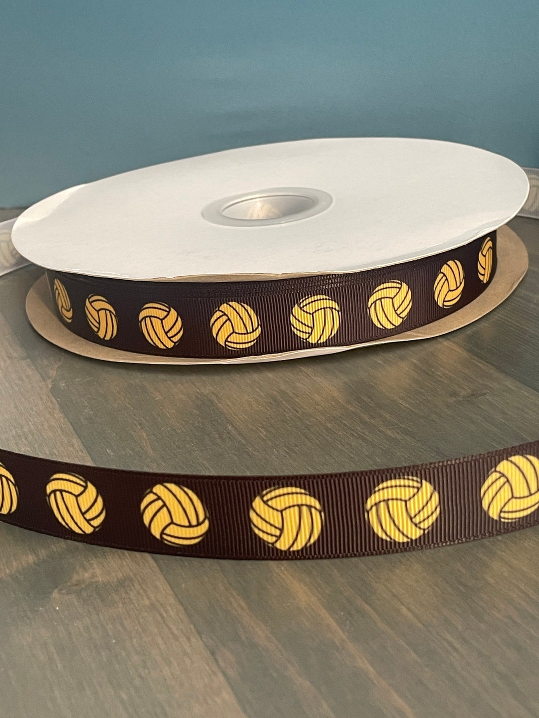 Volleyball Ribbon 7/8 Grosgrain Ribbon Black and Etsy
