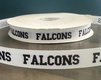 falcons ribbon, 7/8" grosgrain ribbon, 7/8" ribbon that is great for making leis, mums or cheer bows