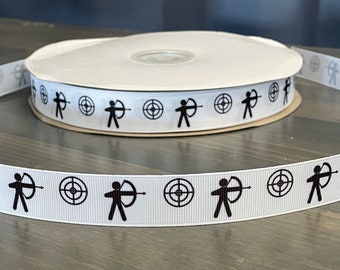 archery ribbon, archery team gift, 7/8" grosgrain archery ribbon, coach gift, archery team gift