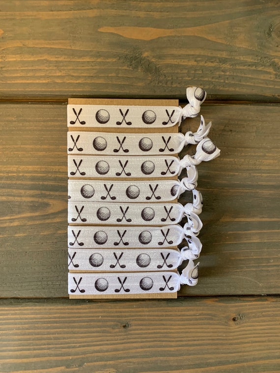 Golf Ball Hair Ties Set Of 8 Elastic Golf Club Hair Tie Etsy