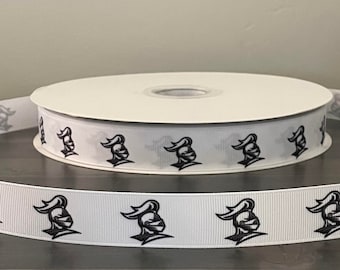 knight ribbon, 7/8” grosgrain ribbon, school mascot ribbon, 7/8" school knight mascot ribbon