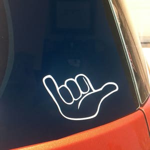 shaka vinyl car window decal, Hawaii sticker
