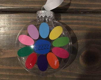 daisy petal ornament personalized with troop number