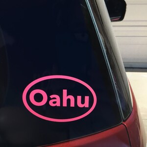 Oahu vinyl car window sticker