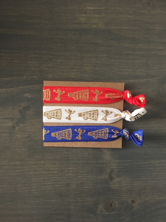 Cheer Elastic Hair Tie Bracelets Cheer Gift Gift For Etsy