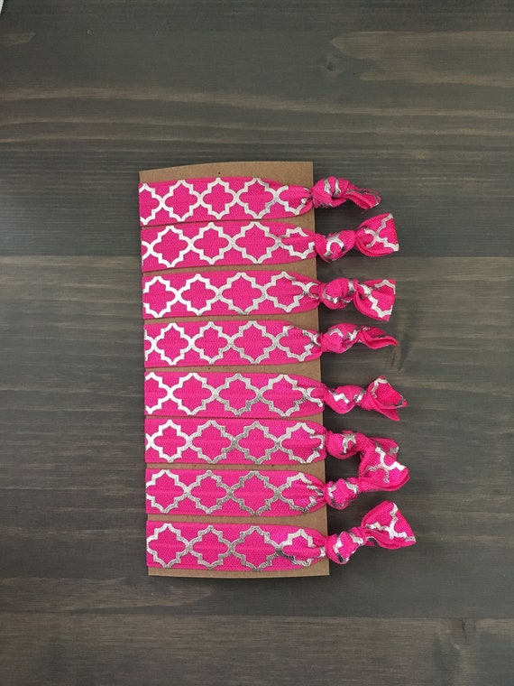 Pink Hair Ties Pony Tail Holders Creaseless Elastic Hair Etsy