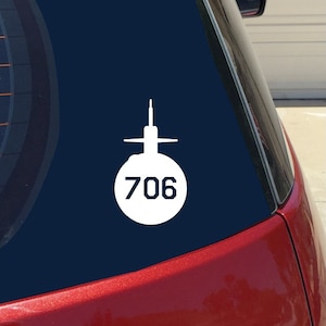 submarine SSN 688 Los Angeles class first flight (personalized with hull number) vinyl car window decal, sub sticker, submarine vinyl