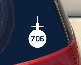 submarine SSN 688 Los Angeles class first flight (personalized with hull number) vinyl car window decal, sub sticker, submarine vinyl