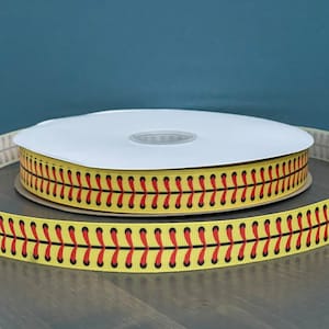 softball ribbon, 7/8" grosgrain ribbon, softball