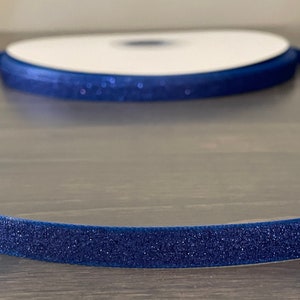 blue glitter ribbon, 3/8&quot; blue glitter ribbon
