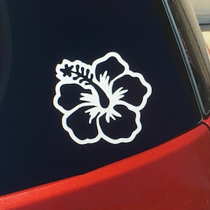 hibiscus flower decal, Hawaiian flower car vinyl sticker