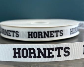 Cinta de los Hornets, cinta de grosgrain de 7/8", cinta de 7/8" ideal para hacer leis, moños o lazos de animadoras