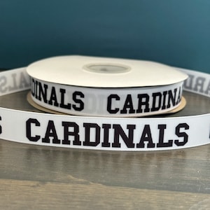 Cardinals ribbon, 7/8” grosgrain ribbon, school mascot ribbon, cardinals school ribbon
