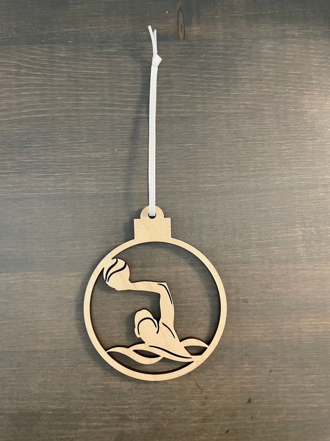 Water Polo Ornament, Wooden Water Polo Ornament, Water Polo Team Gift