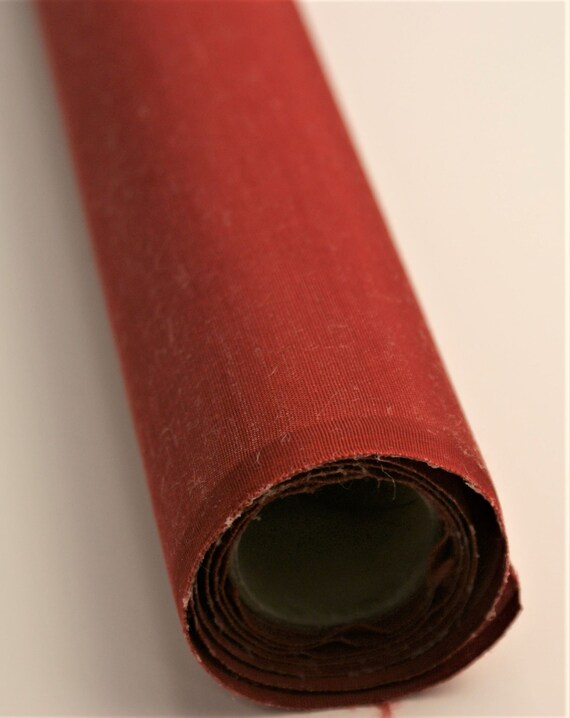 Maroon Book Cloth: 1 Partial Roll of Maroon, Japanese Paper-backed
