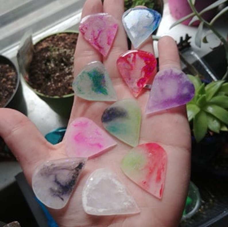 One Color Resin Guitar Pick Etsy
