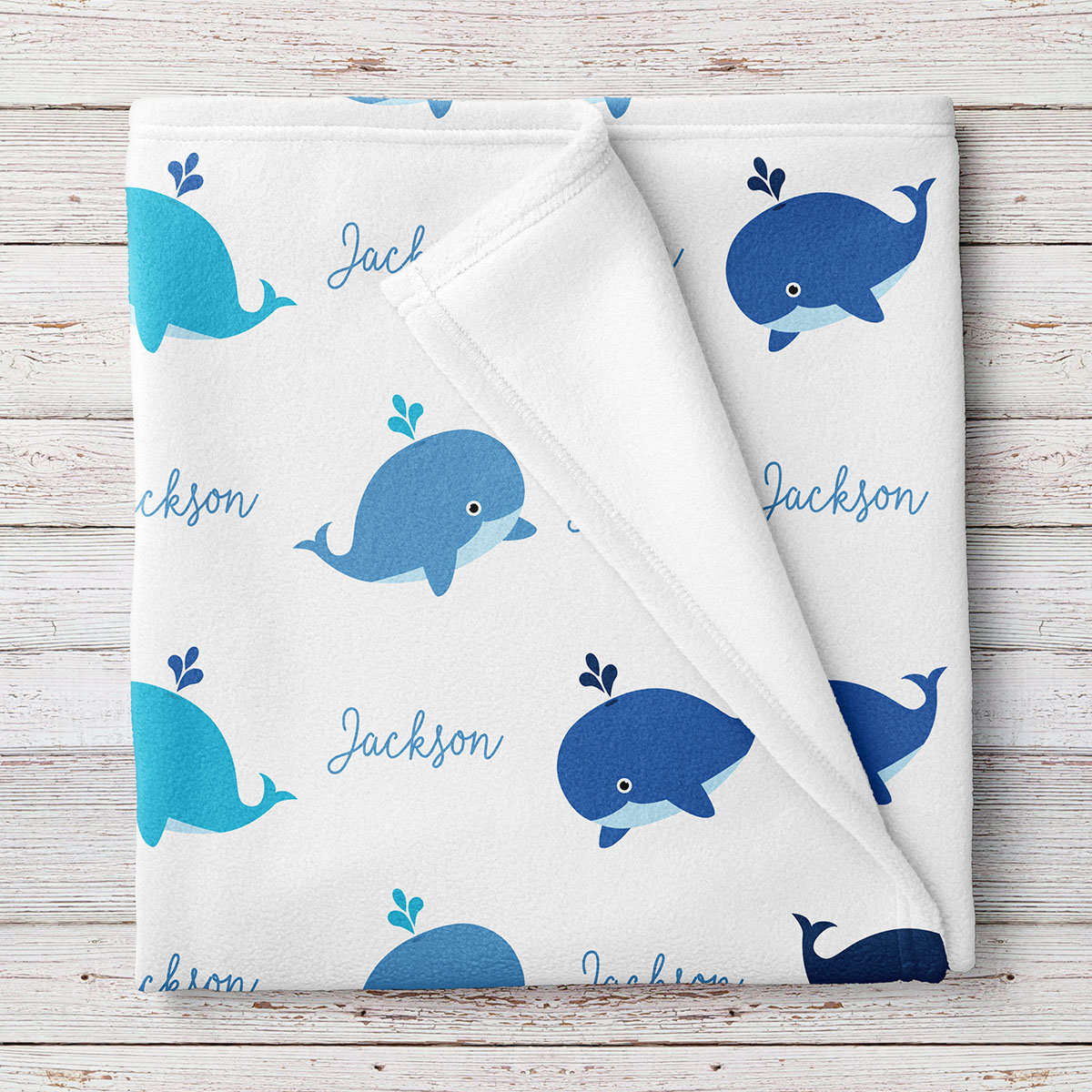Whale Fleece Baby Boy Blanket Personalized Baby Name BB251 Etsy