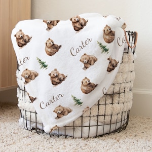Baby Bär Berg personalisierte Baby Jungen Name Decke