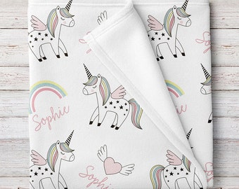 Personalized unicorn baby blanket hotsell