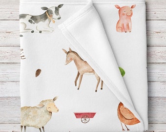 Personalized Farm Animals Baby Blanket (BB306)