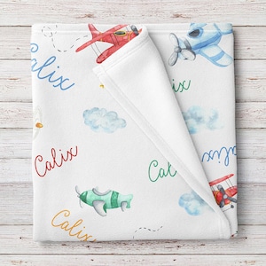 Airplane, Aeroplane Personalized Baby Blanket