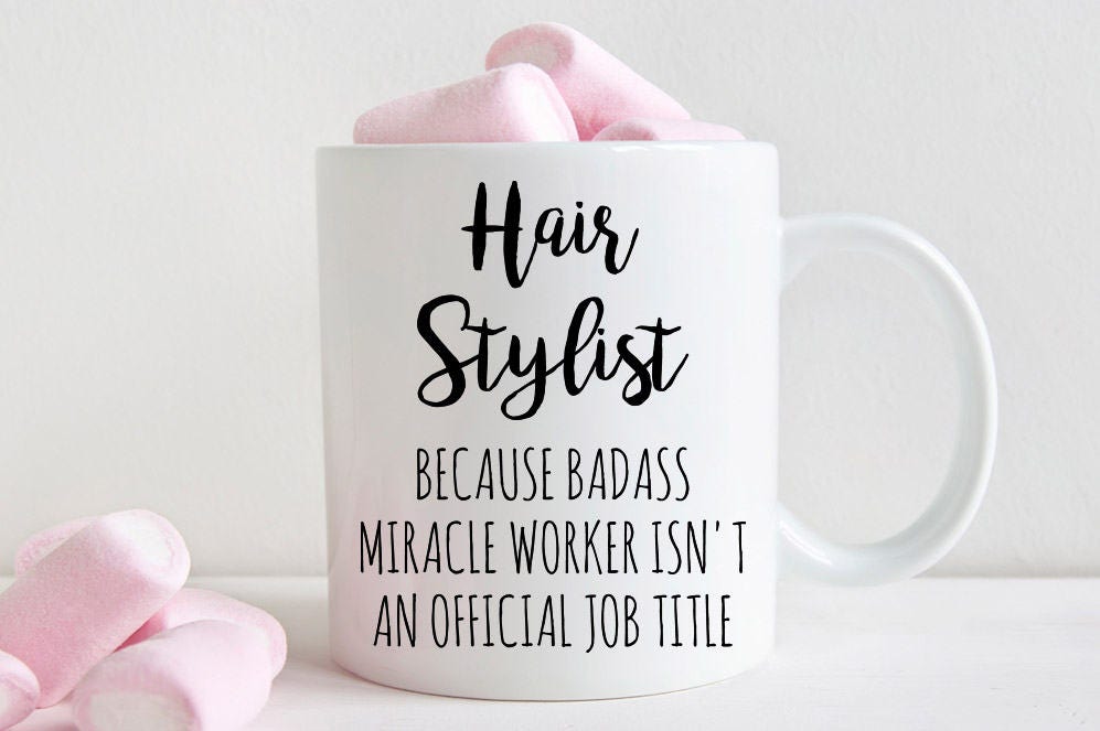 Gift for hair stylist hairdresser mug Badass miracle worker Etsy