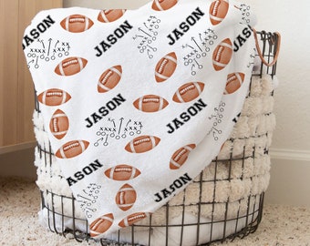 Football Personalized Baby Name Blanket