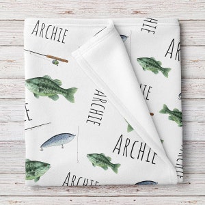 Personalized Fishing Baby Blanket (BB312)