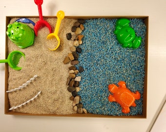 Beach and Ocean Garden Sensory Bin | Sensory Kit Filler | Montessori Play | Toddler Gift | Imagination & Pretend Play | Play Kit