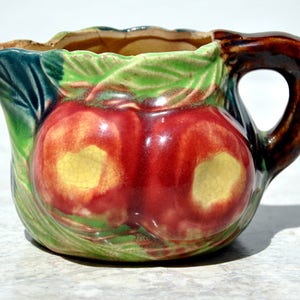 Vintage Japanese Majolica Creamer, Vintage Potery, 1930s, Made in Japan