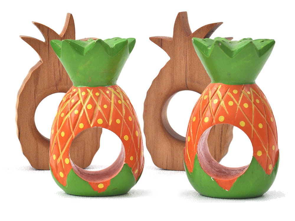 Pineapple Napkin Rings Tropical Dcor Southern Hospitality Hawaiian Dcor Island Dcor Luau Dcor