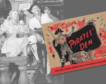 Pirates' Den, Nightclub Souvenir, Souvenir Photos, WWII, Nightclub Ephemera, Beverly Hills, Vintage Los Angeles, Office Décor