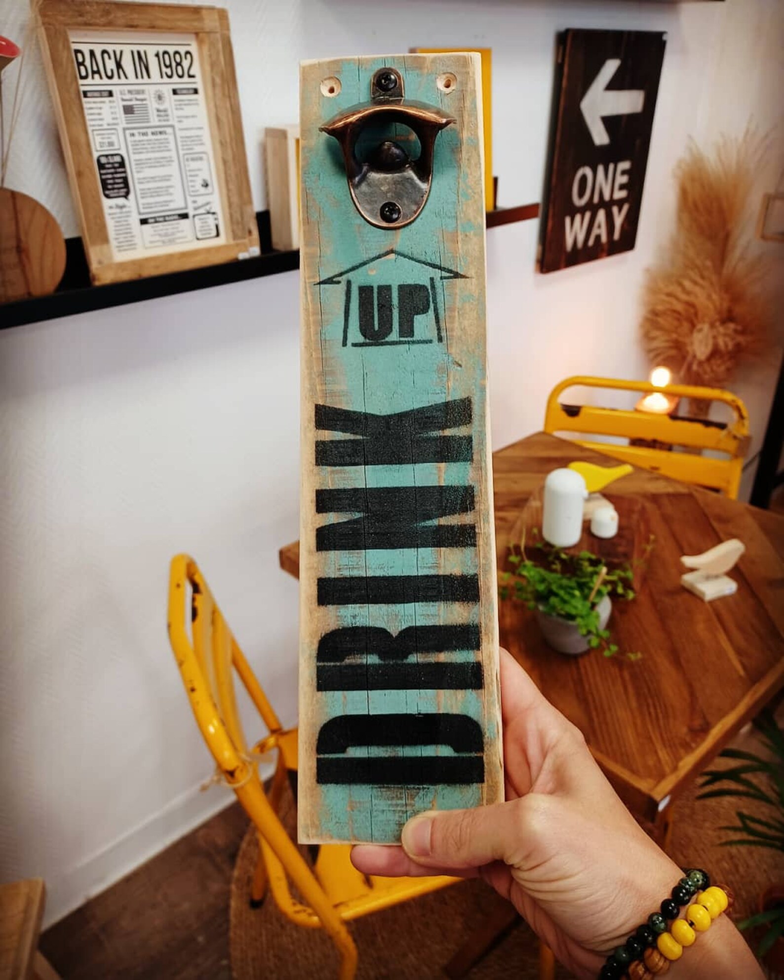 Décapsuleur Mural En Bois Avec Récipient - Style Tonneau De Bière - Pour Bar, Cuisine Ou Terrasse - Cadeau Original