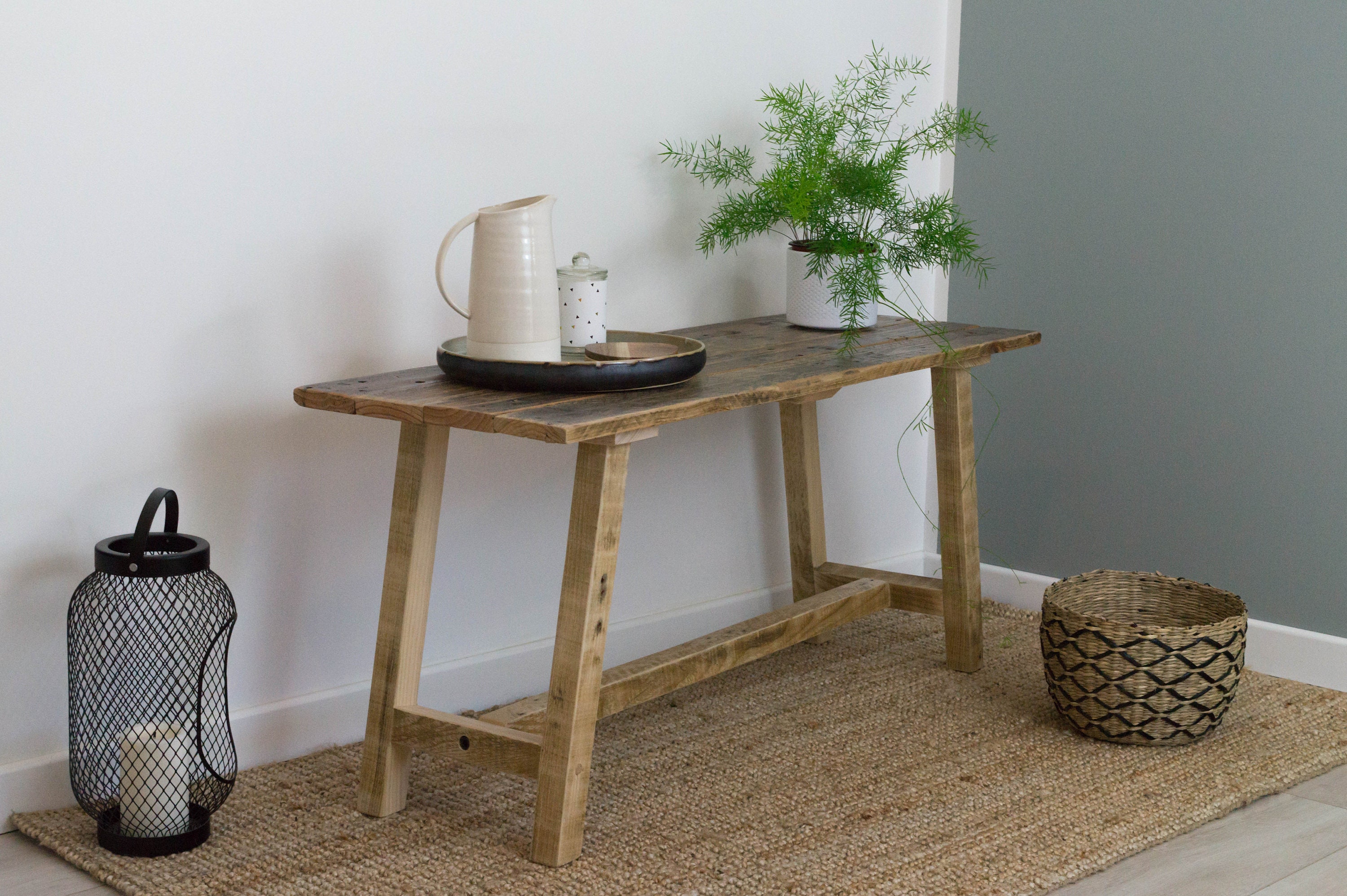 Banc, Banc en Bois, Bois Recyclé, Vieilli, Pour Entrée, Bout de Lit, Lit