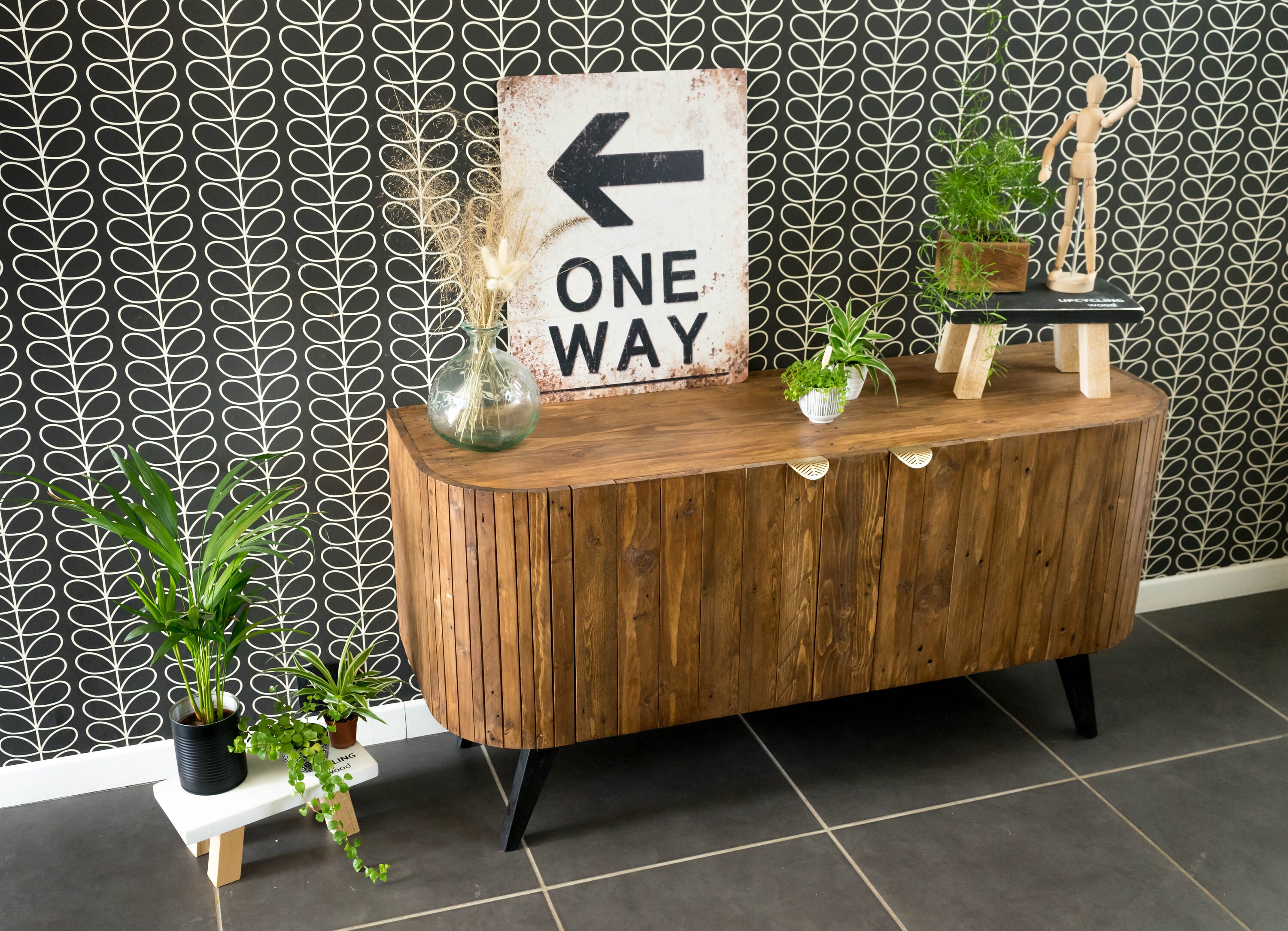 En Stock Buffet en Bois Recyclé, Teinte Noyer