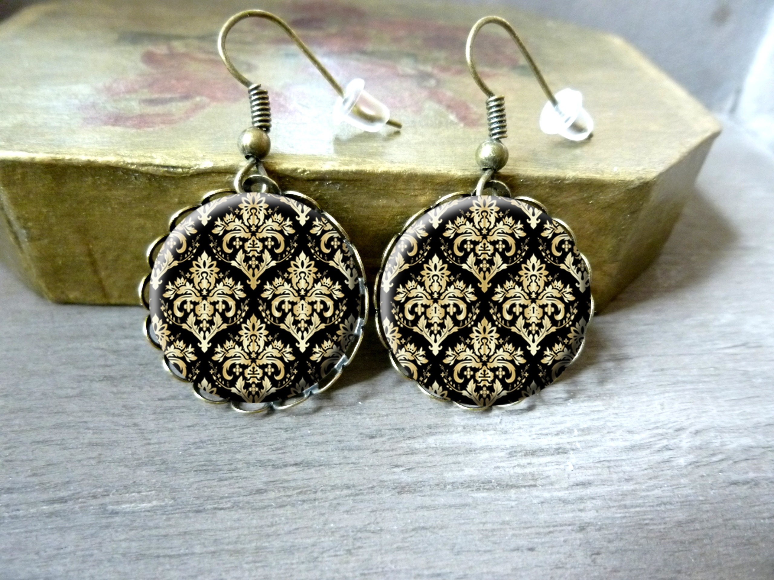 Boucles Doreilles Rétro ARABESQUE Boucles D'oreilles - Etsy