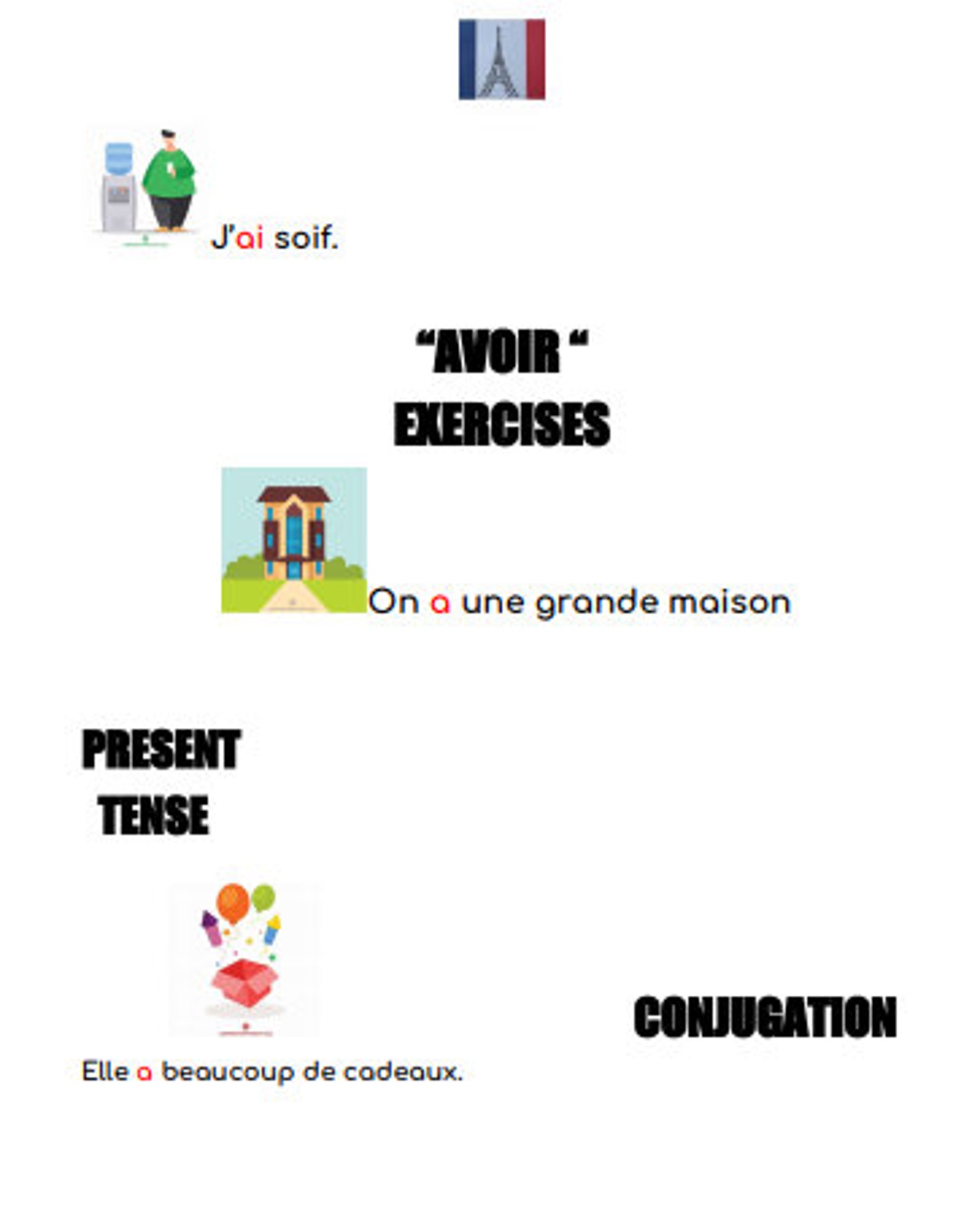 french-verb-avoir-exercises-worksheet-etsy