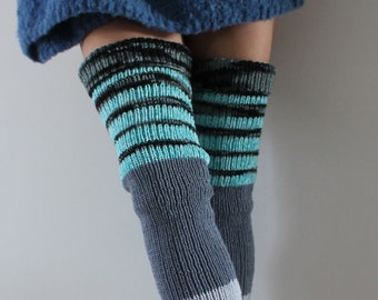 Thigh high leg warmers Knitted boot cuffs Handmade leg warmers for women