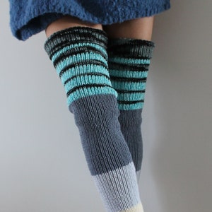 Thigh high leg warmers Knitted boot cuffs Handmade leg warmers for women