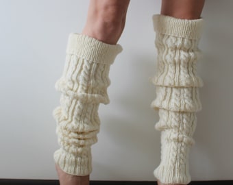 Leg warmers Hand knit leg warmers Thigh high leg warmers Cable knit leg warmers READY TO SHIP