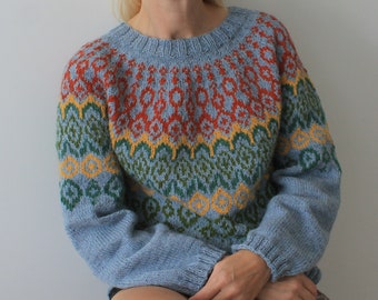 Fair Isle sweater women Alpaca sweater Lopapeysa Norwegian sweater READY TO SHIP