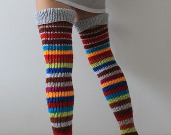 Thigh high socks Knitted socks Knee high socks Hand knit socks