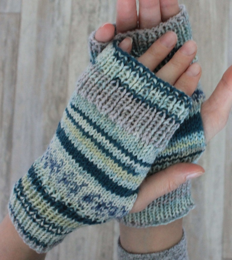 Arm warmers Fingerless gloves Hand warmers Hand knitted texting gloves READY TO SHIP image 2