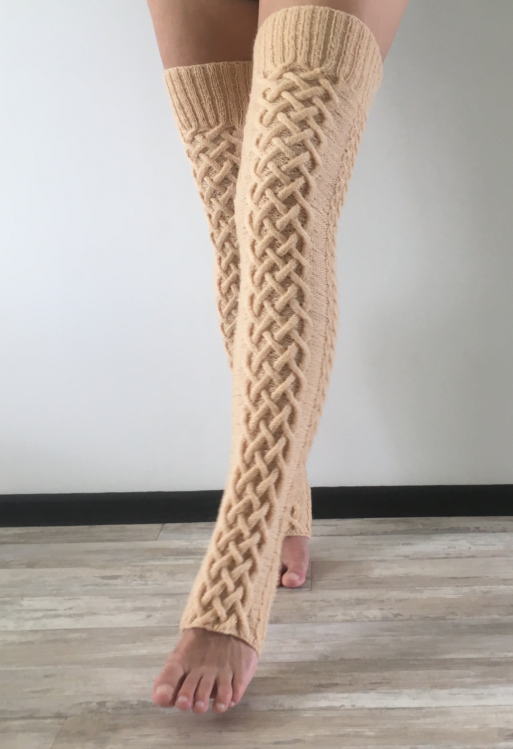 Thigh high leg warmers Womens yoga socks Etsy