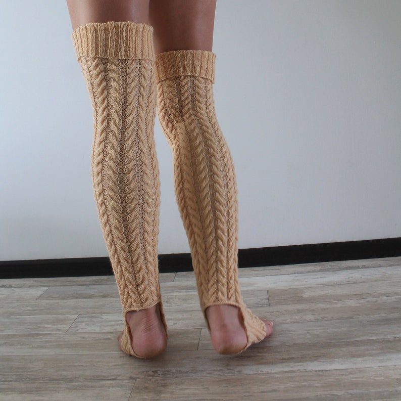 Thigh High Leg Warmers Women for Dance Yoga ONLY BEIGE Etsy