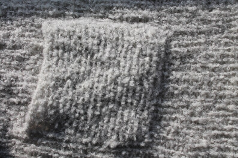 Knitted long sleeveless women/'s cardigan vest in gray alpaca wool ready to ship