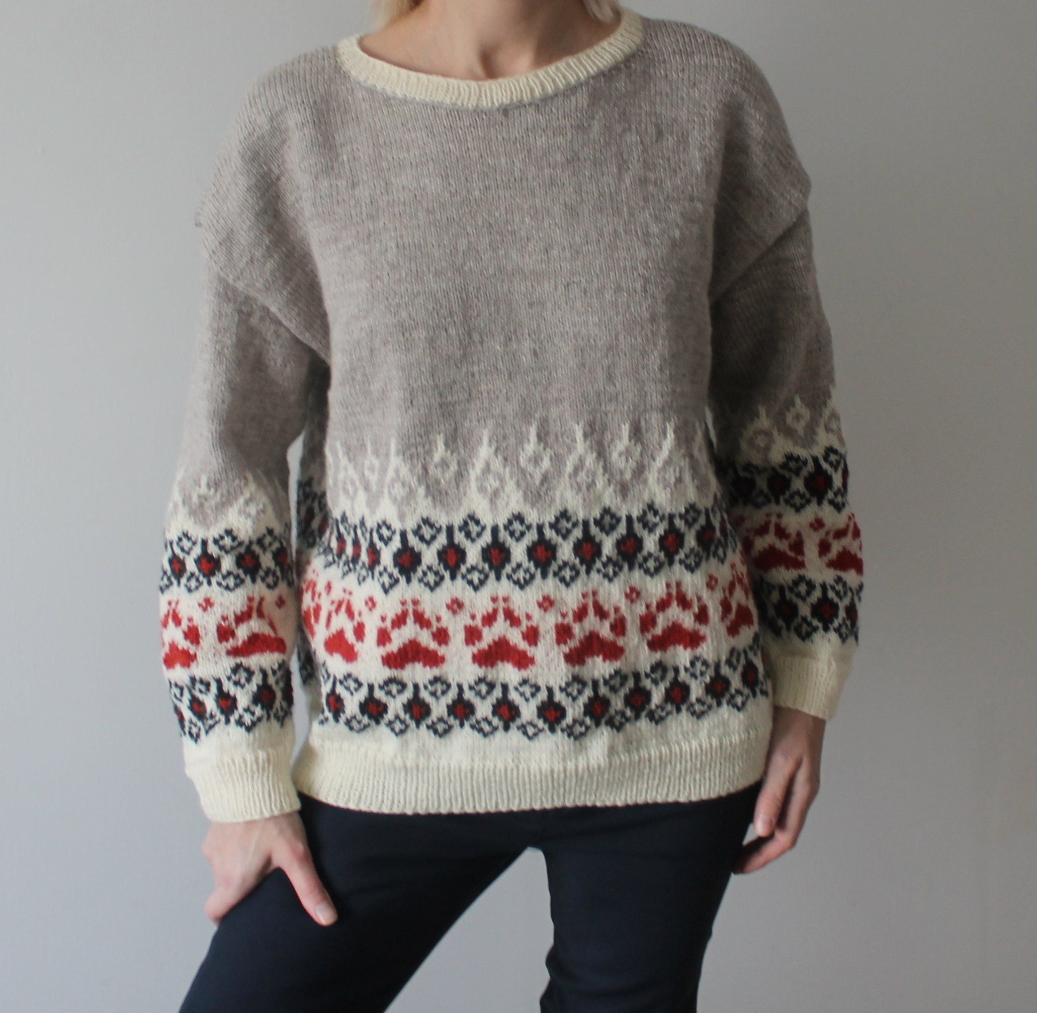 Fair Isle Sweater Handmade Jumper 