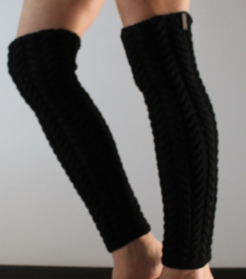 Black leg warmers Womens boot socks Yoga socks